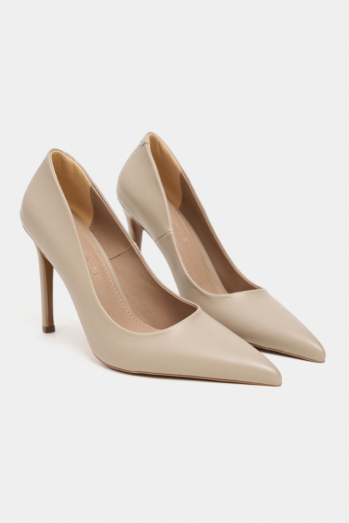 Lunara Koyu Bej Mat Sivri Burun Kadın Stiletto