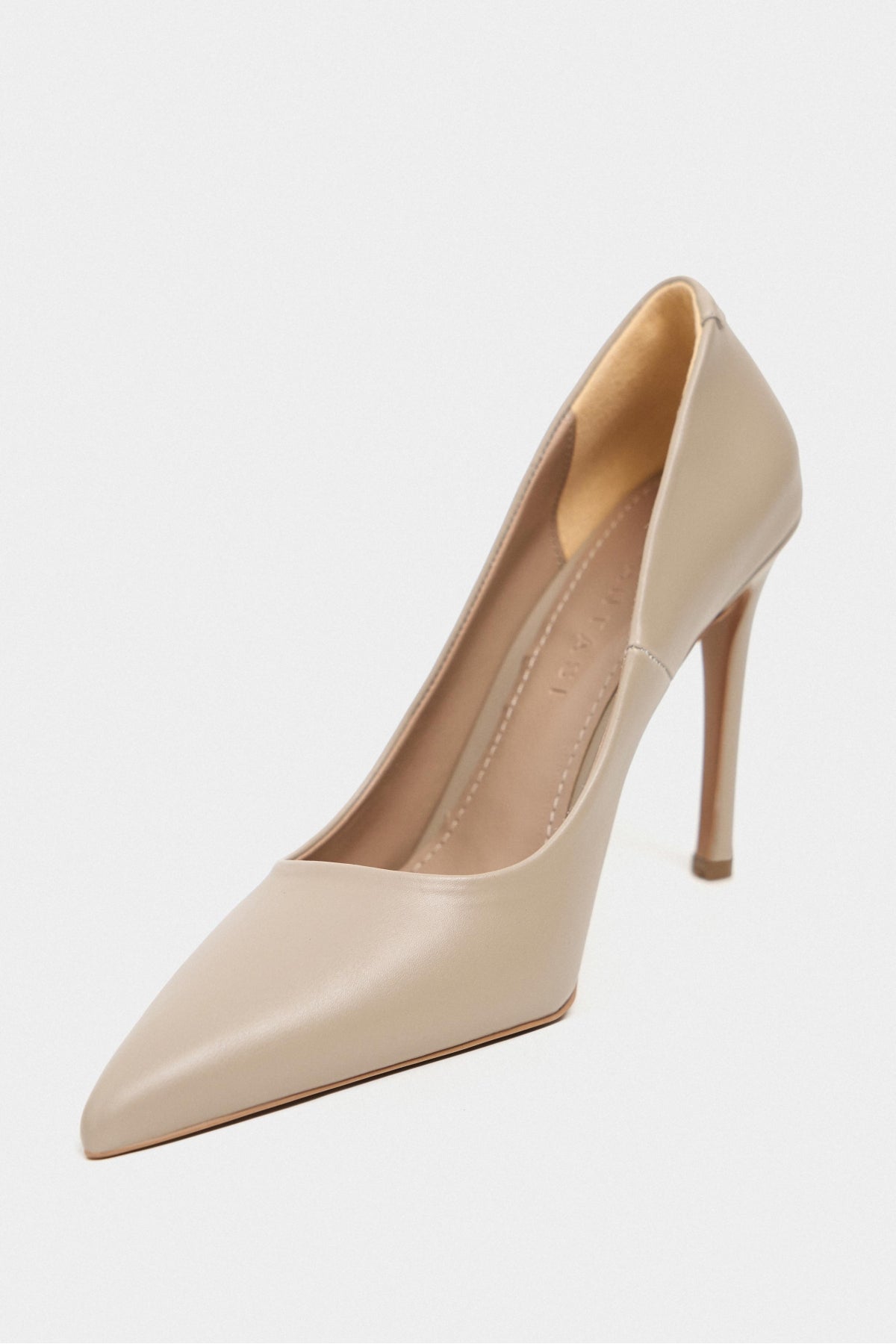 Lunara Koyu Bej Mat Sivri Burun Kadın Stiletto