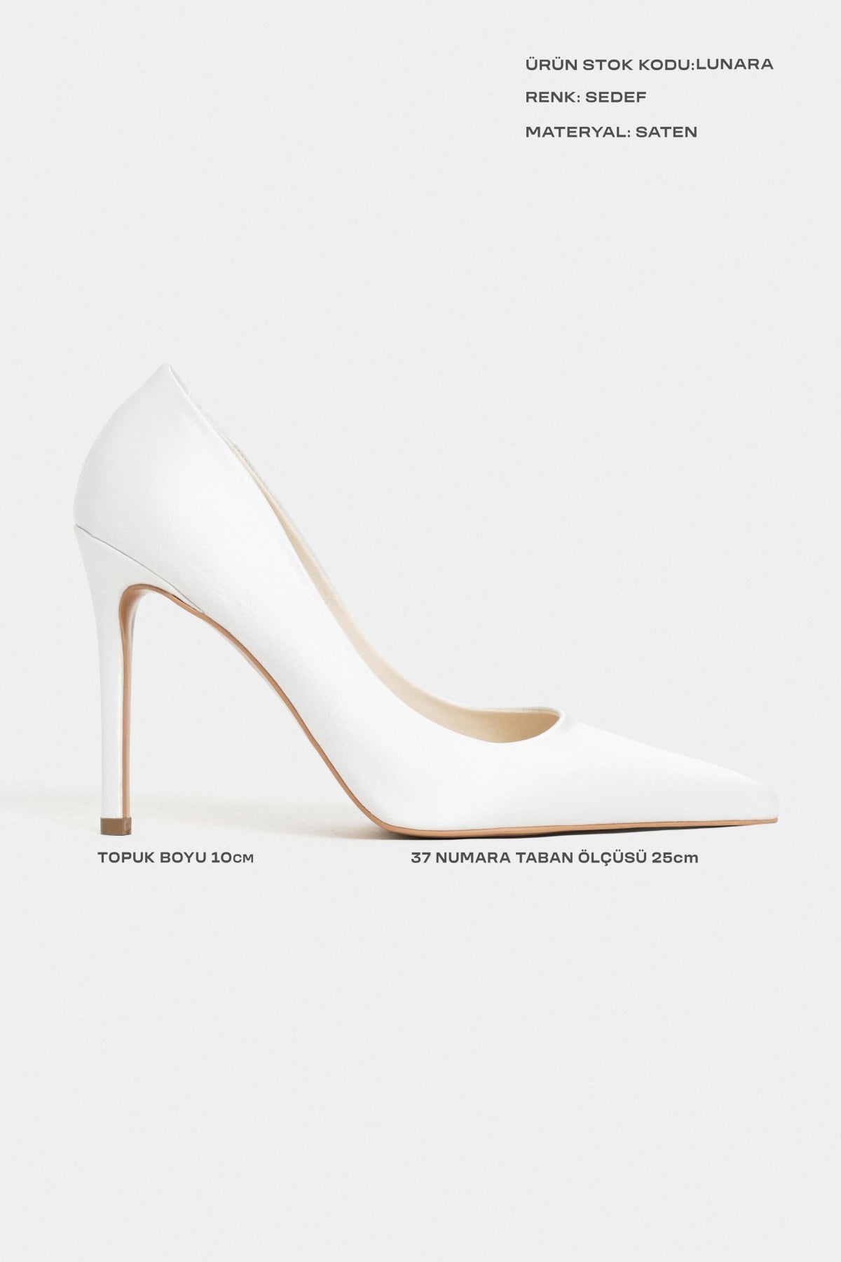 Lunara Sedef Saten Sivri Burun Kadın Stiletto