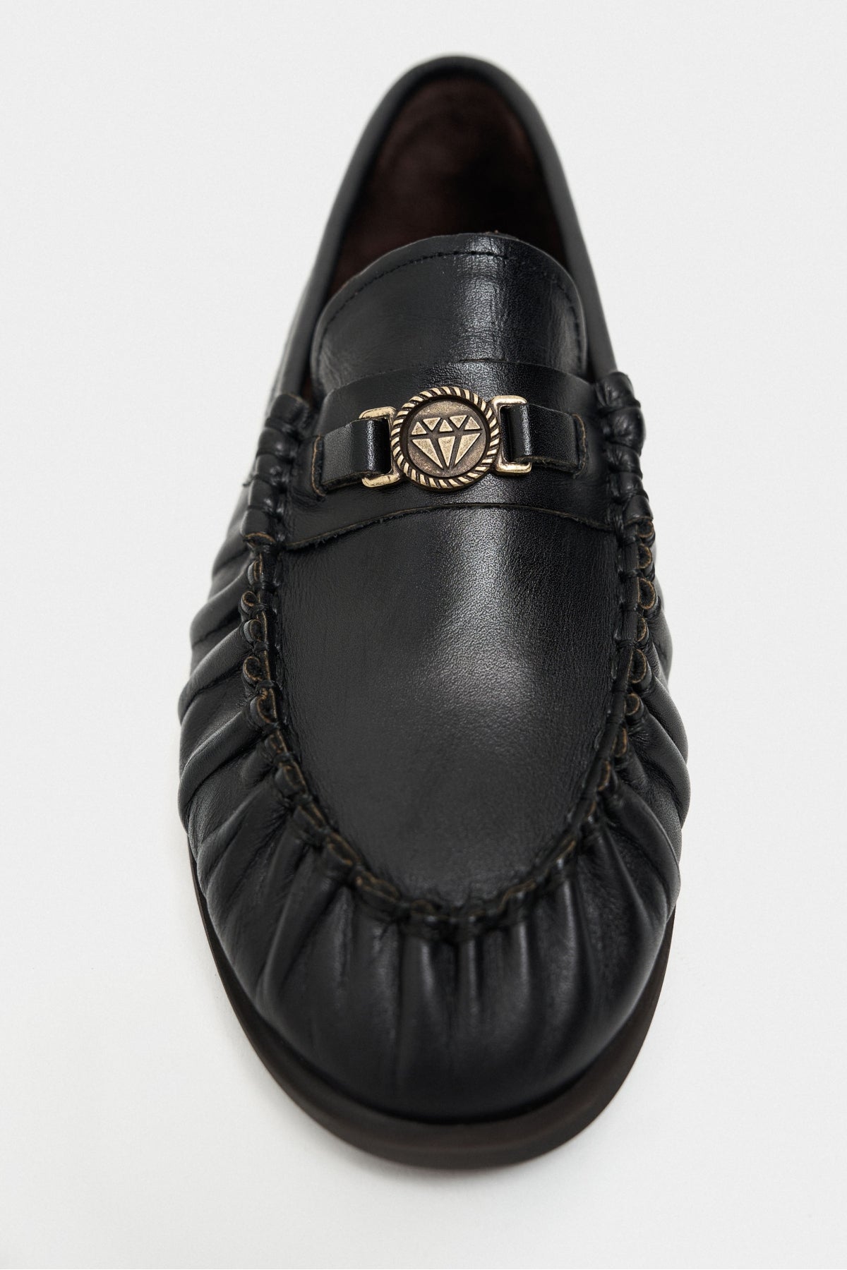 Mirage Siyah Mat Metal Toka Detay Kadın Loafer Ayakkabı