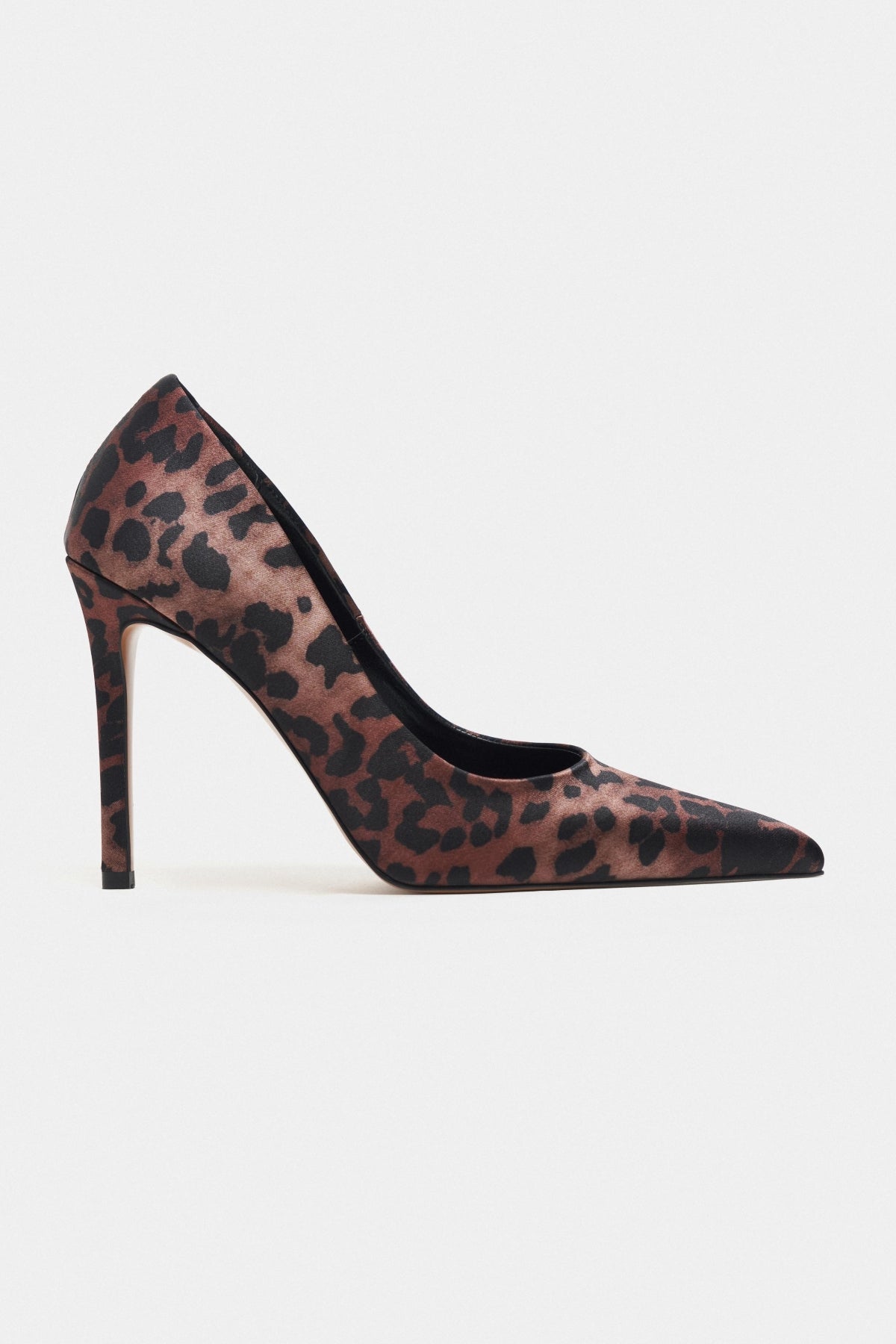 Lunara Leopar Saten Sivri Burun Kadın Stiletto