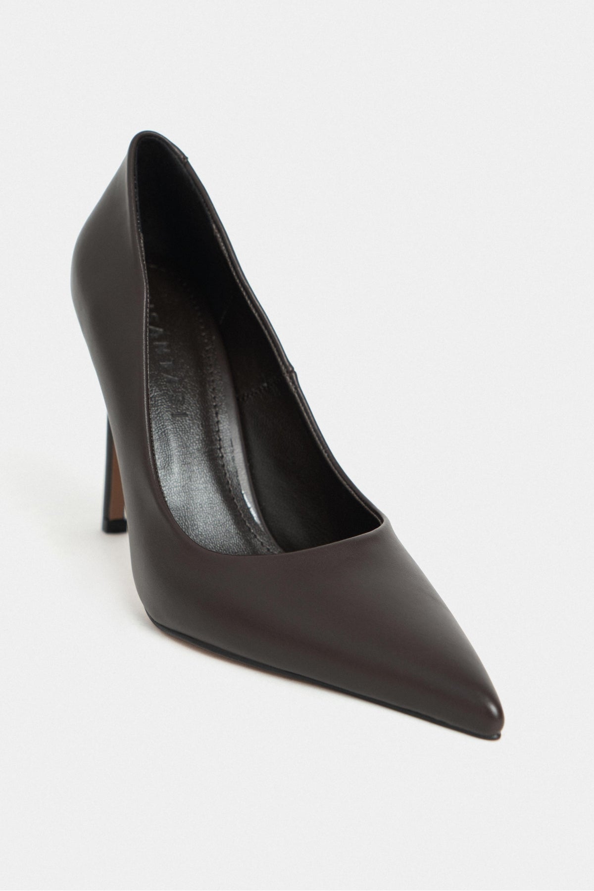 Lunara Kahve Mat Sivri Burun Kadın Stiletto