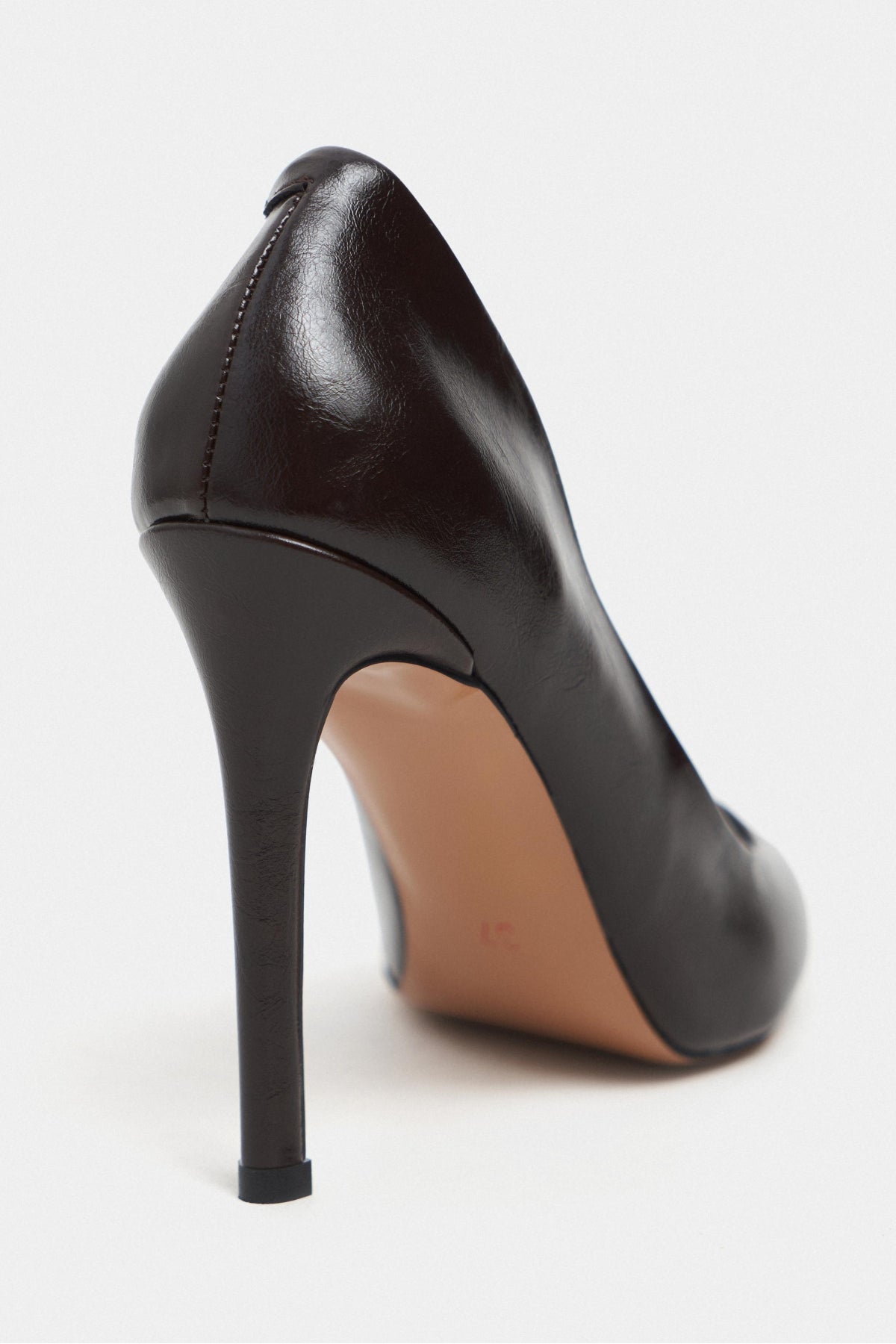 Lunara Kahve Rustik Desenli Sivri Burun Kadın Stiletto