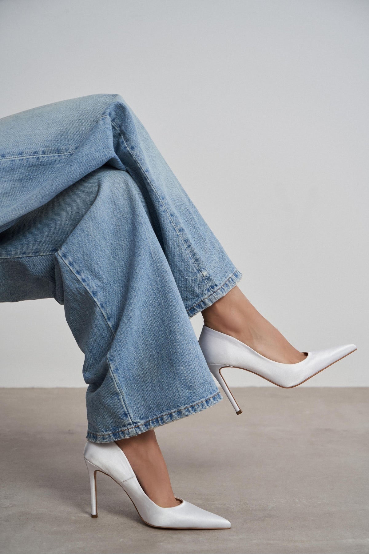 Lunara Sedef Saten Sivri Burun Kadın Stiletto