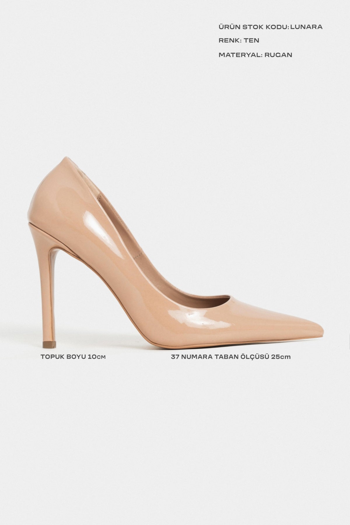 Lunara Ten Rugan Sivri Burun Kadın Stiletto