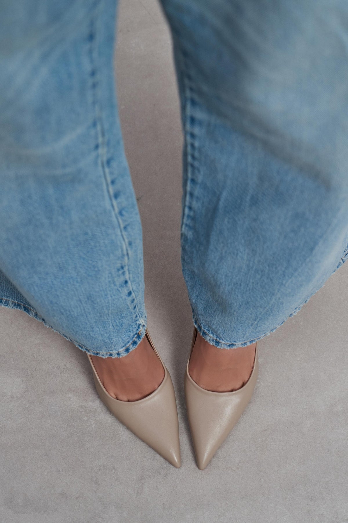 Lunara Koyu Bej Mat Sivri Burun Kadın Stiletto