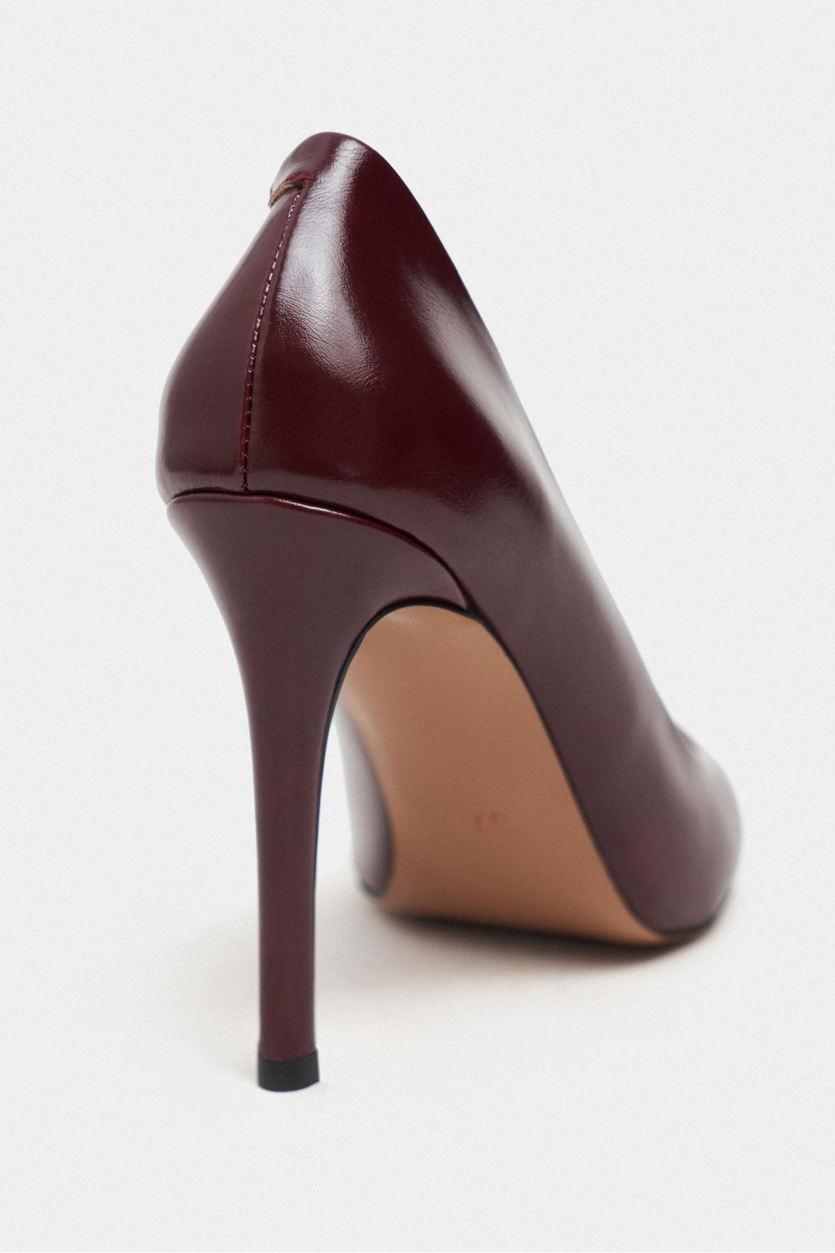 Lunara Bordo Rustik Desenli Sivri Burun Kadın Stiletto