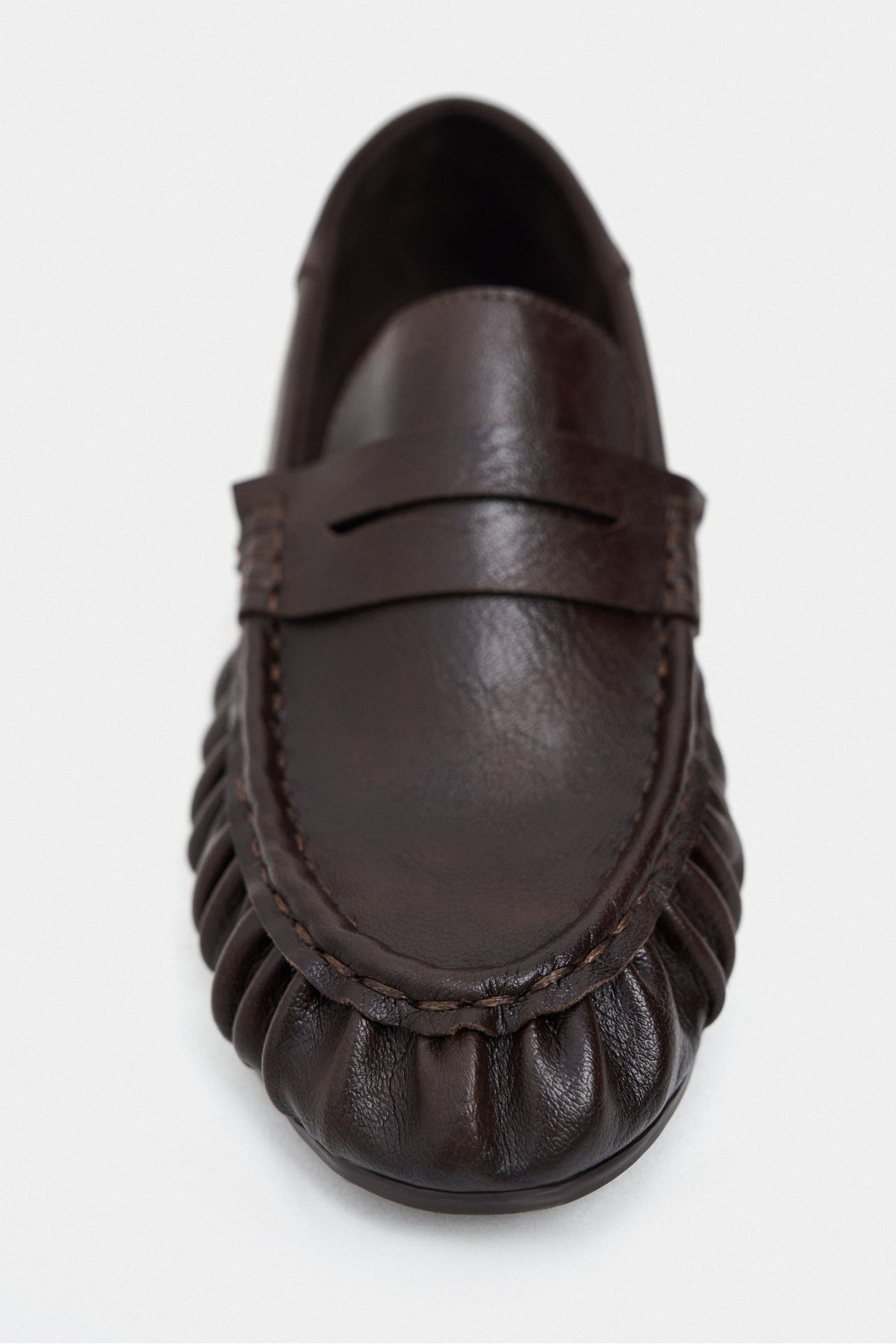 Santa Kahve Mat Düz Taban Kadın Loafer Ayakkabı