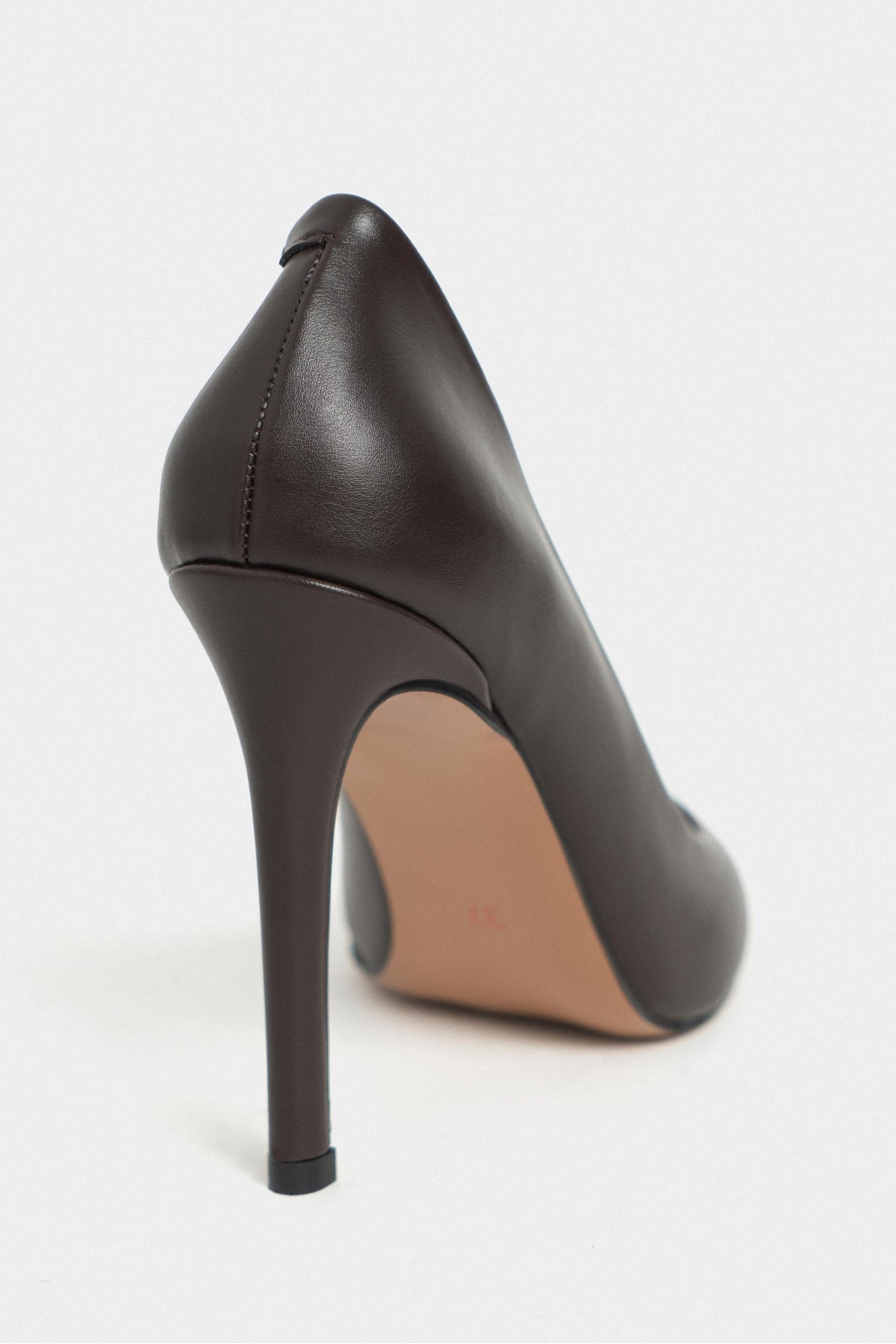 Lunara Kahve Mat Sivri Burun Kadın Stiletto