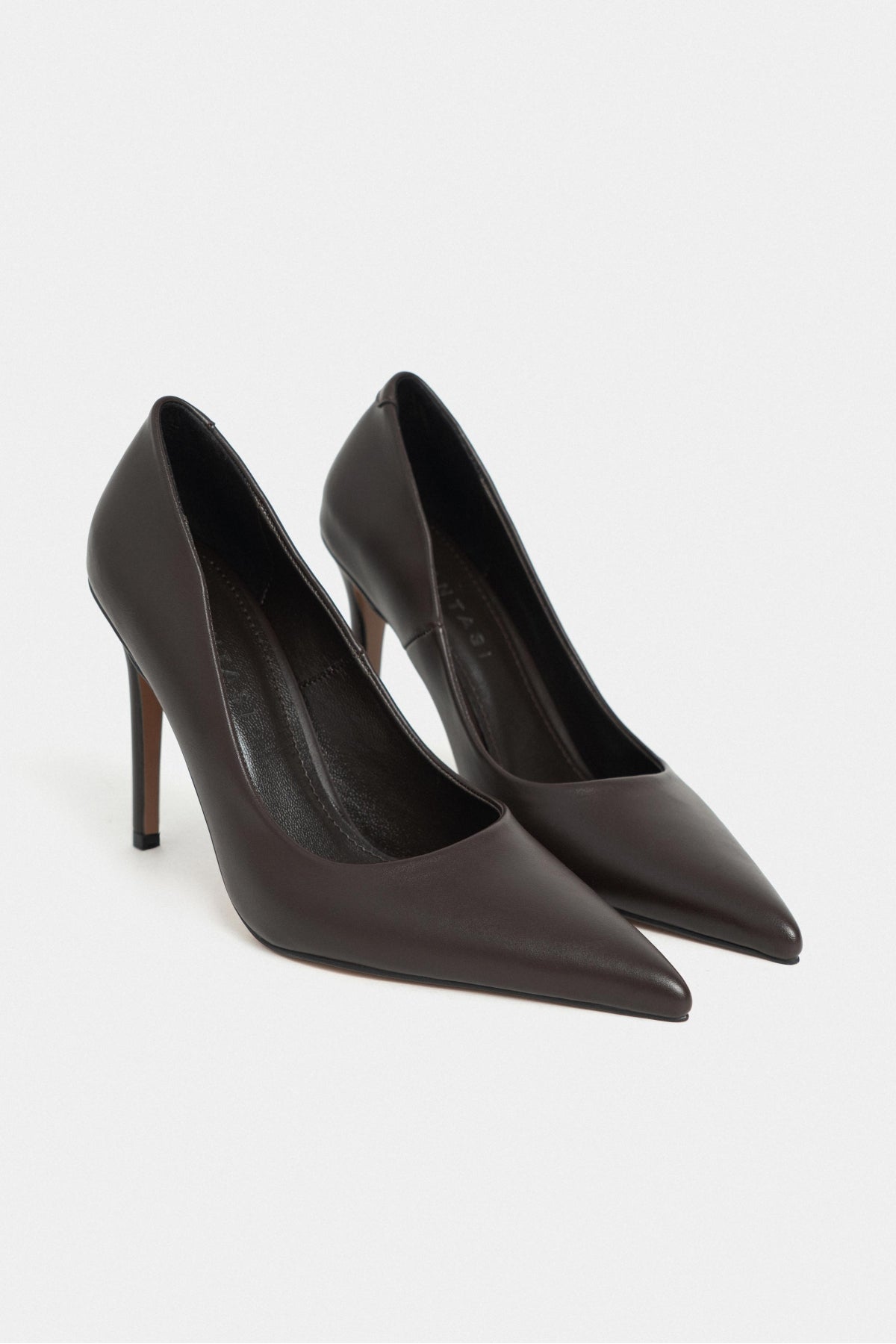 Lunara Kahve Mat Sivri Burun Kadın Stiletto