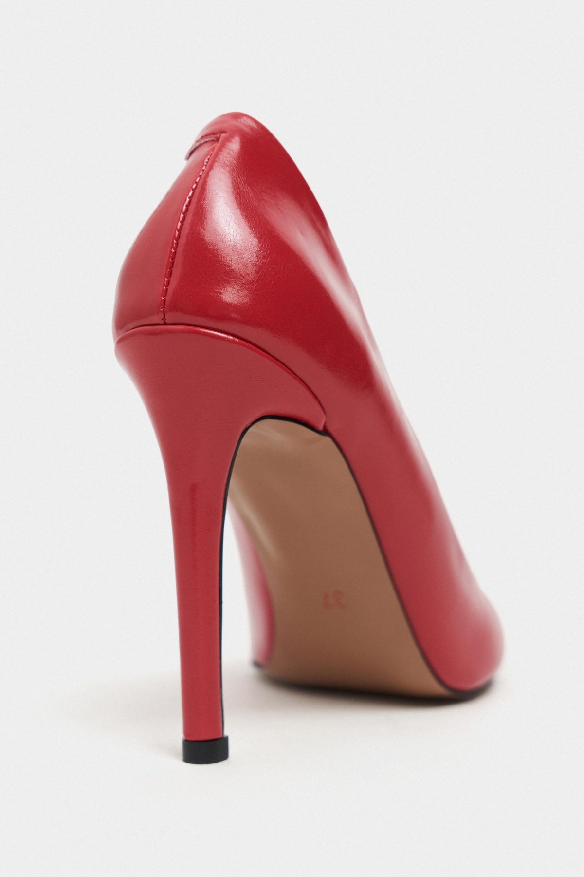 Lunara Kırmızı Rustik Desenli Sivri Burun Kadın Stiletto