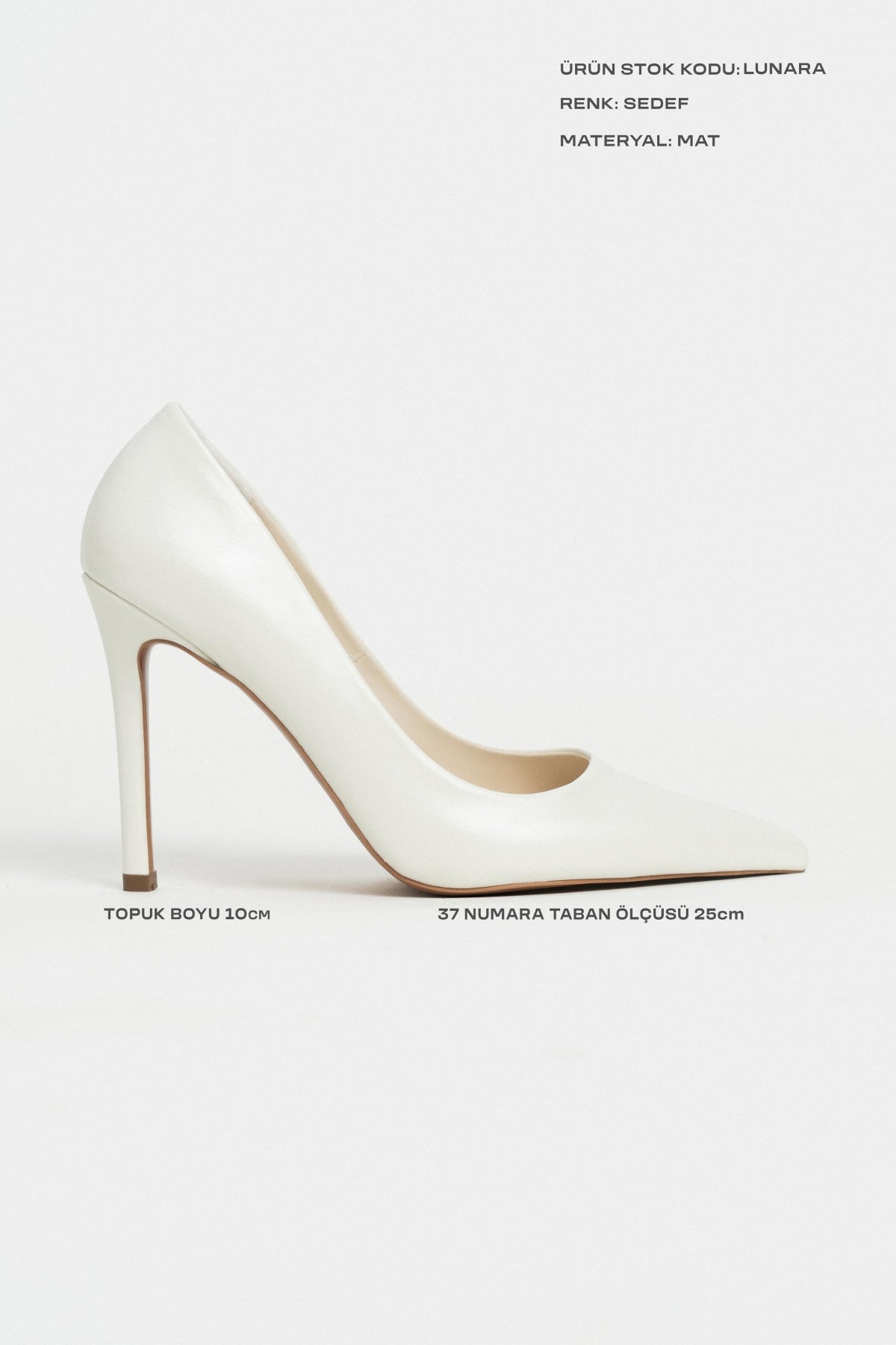 Lunara Sedef Mat Sivri Burun Kadın Stiletto