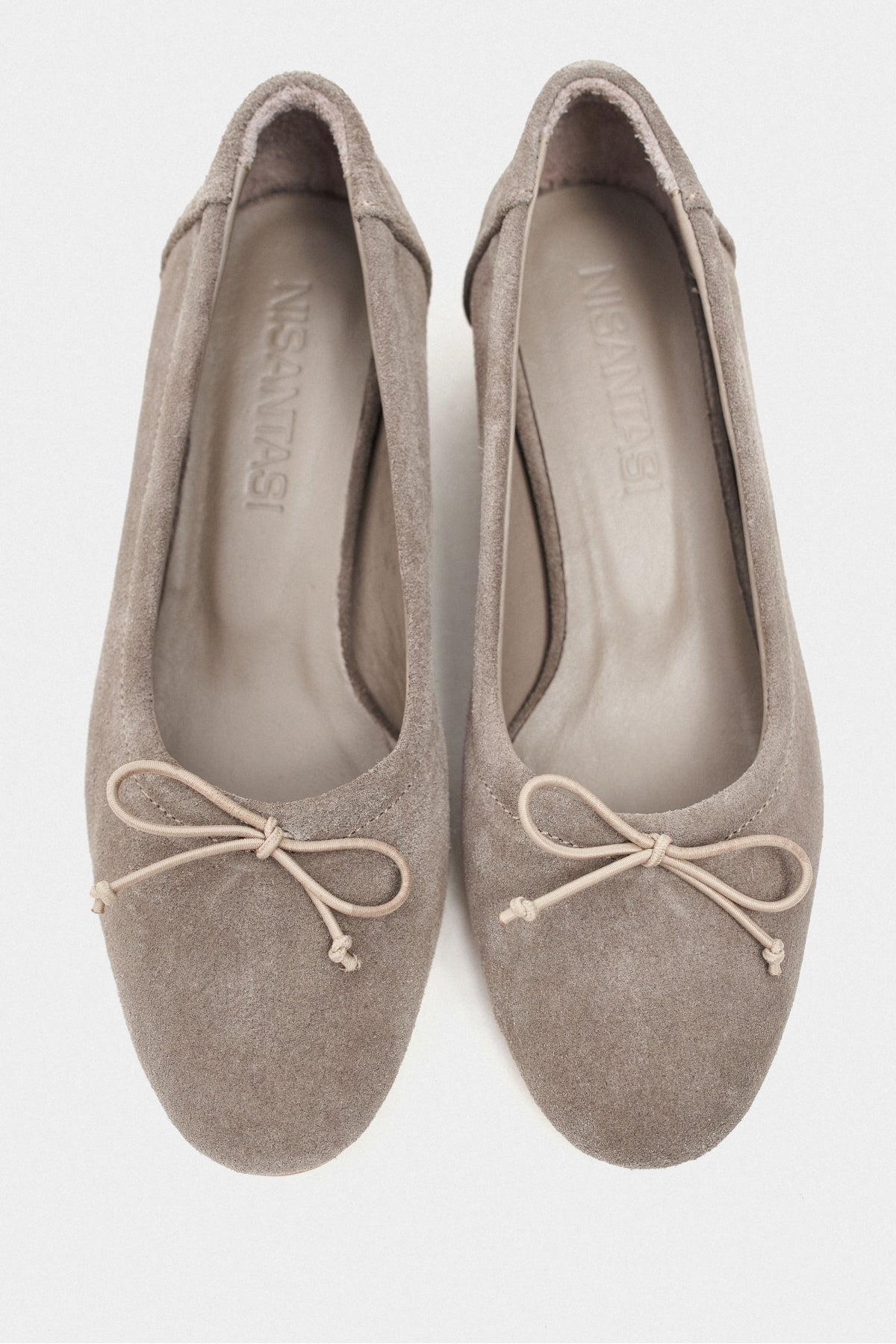 Esther Koyu Bej Süet Deri Fiyonk Detay Kalın Taban Kadın Babet