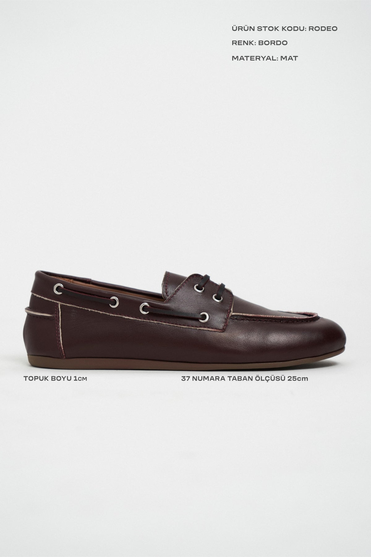 Rodeo Bordo Mat Bağcık Detay Kadın Loafer Ayakkabı