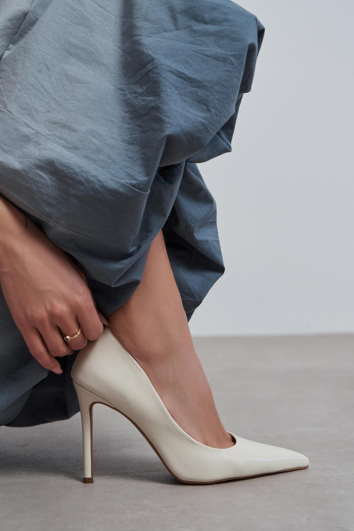 Lunara Bej Rustik Desenli Sivri Burun Kadın Stiletto