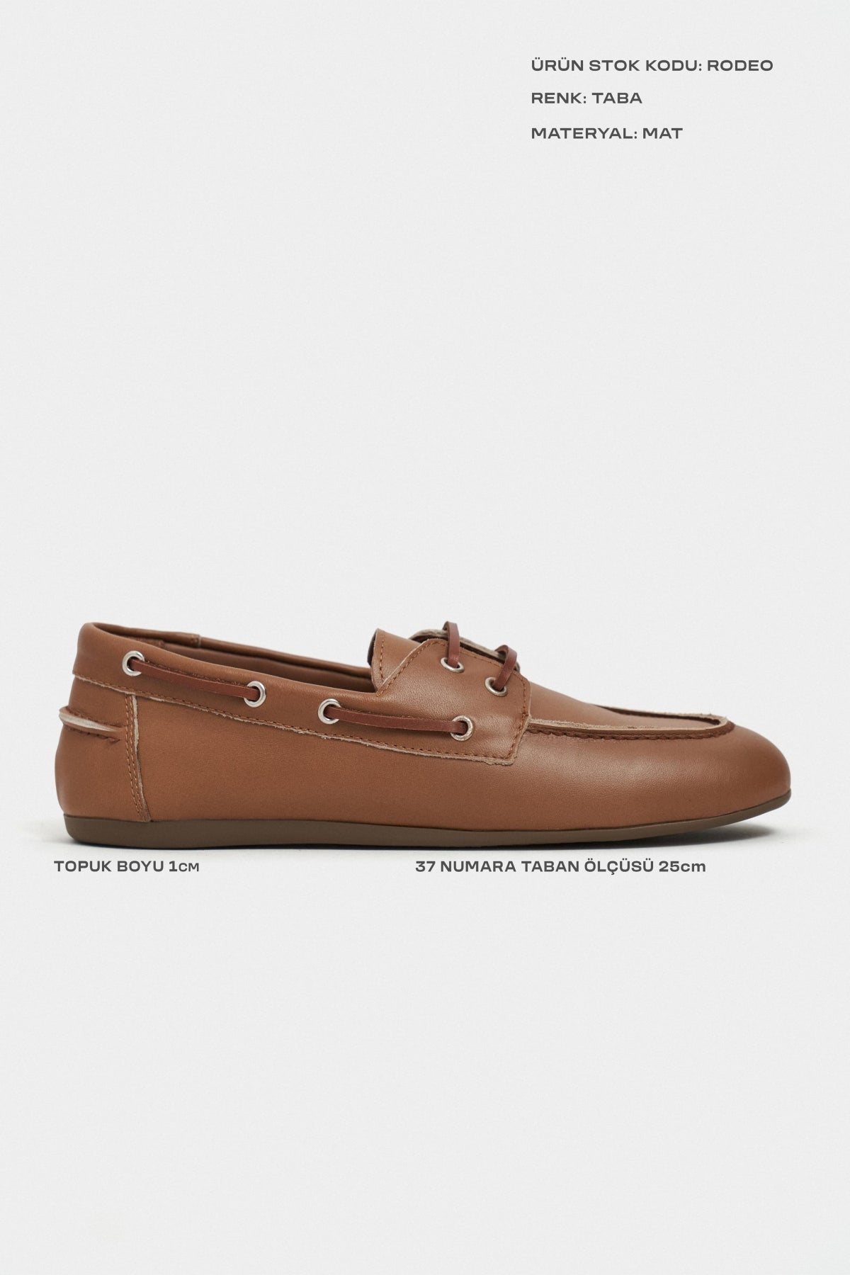 Rodeo Taba Mat Bağcık Detay Kadın Loafer Ayakkabı
