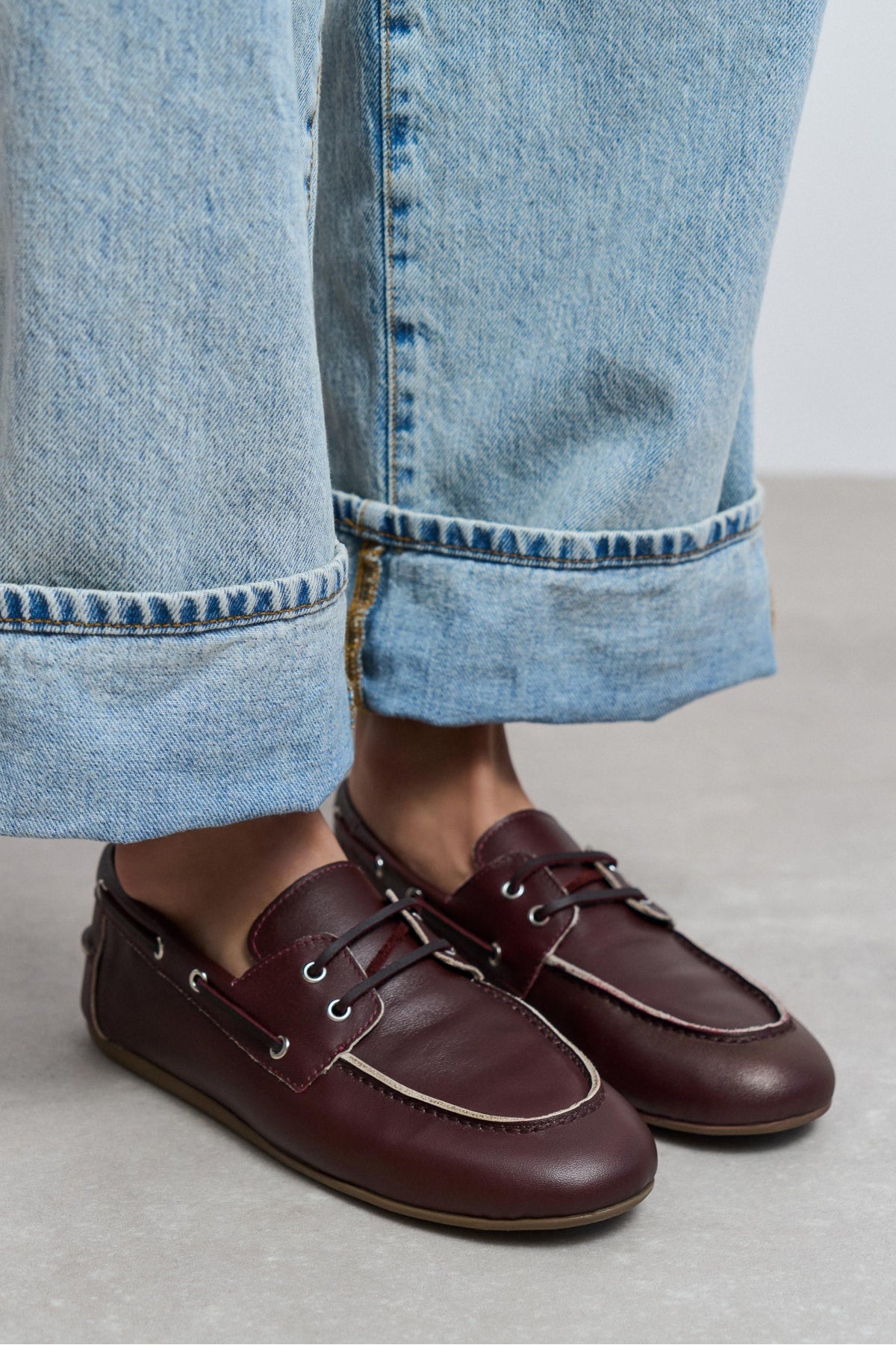 Rodeo Bordo Mat Bağcık Detay Kadın Loafer Ayakkabı