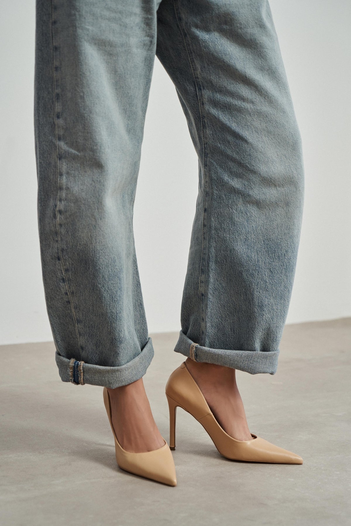 Lunara Ten Mat Sivri Burun Kadın Stiletto