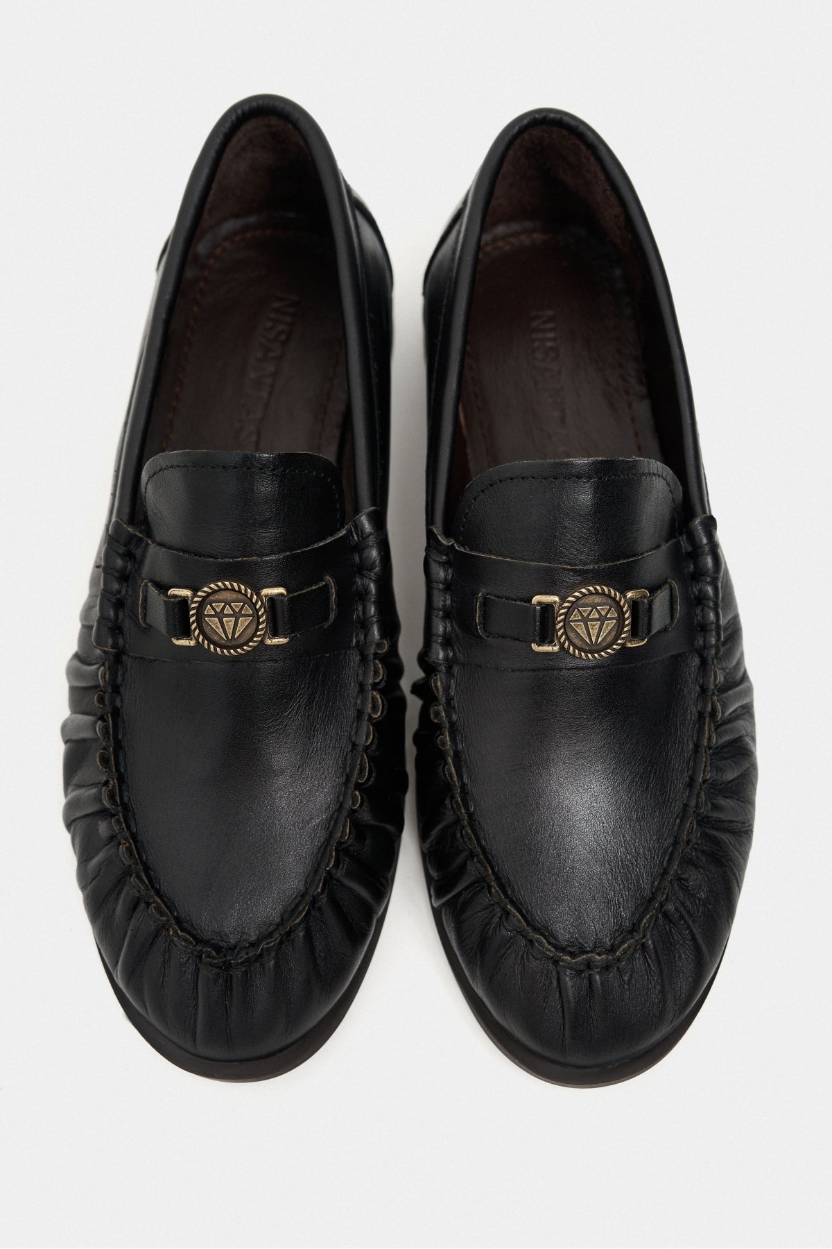 Mirage Siyah Mat Metal Toka Detay Kadın Loafer Ayakkabı