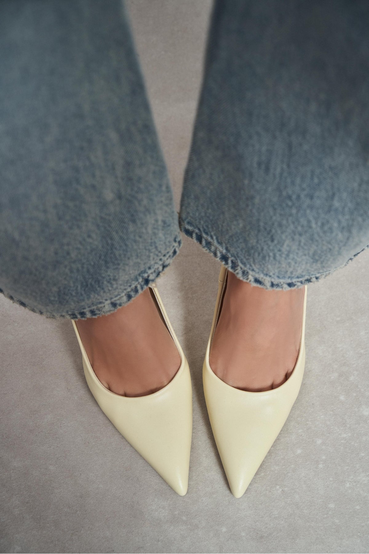 Lunara Tereyeyağı Sarısı Mat Sivri Burun Kadın Stiletto