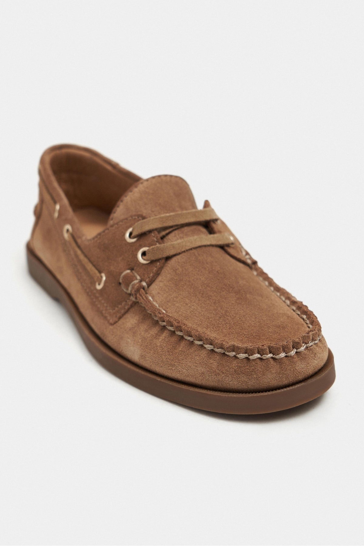 Maura Rome Bej Süet Bağcık Detay Kadın Loafer Ayakkabı